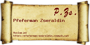 Pfeferman Zseraldin névjegykártya